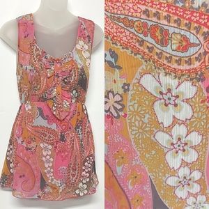 3 for $25-Four Roses Boho Tunic Top, Size 5